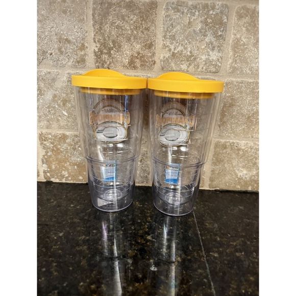 2 Green Bay Packers Super Bowl Champs NFL New Tervis Tumbler 24oz Cups With Lids - Picture 2 of 3